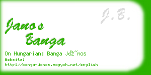 janos banga business card
